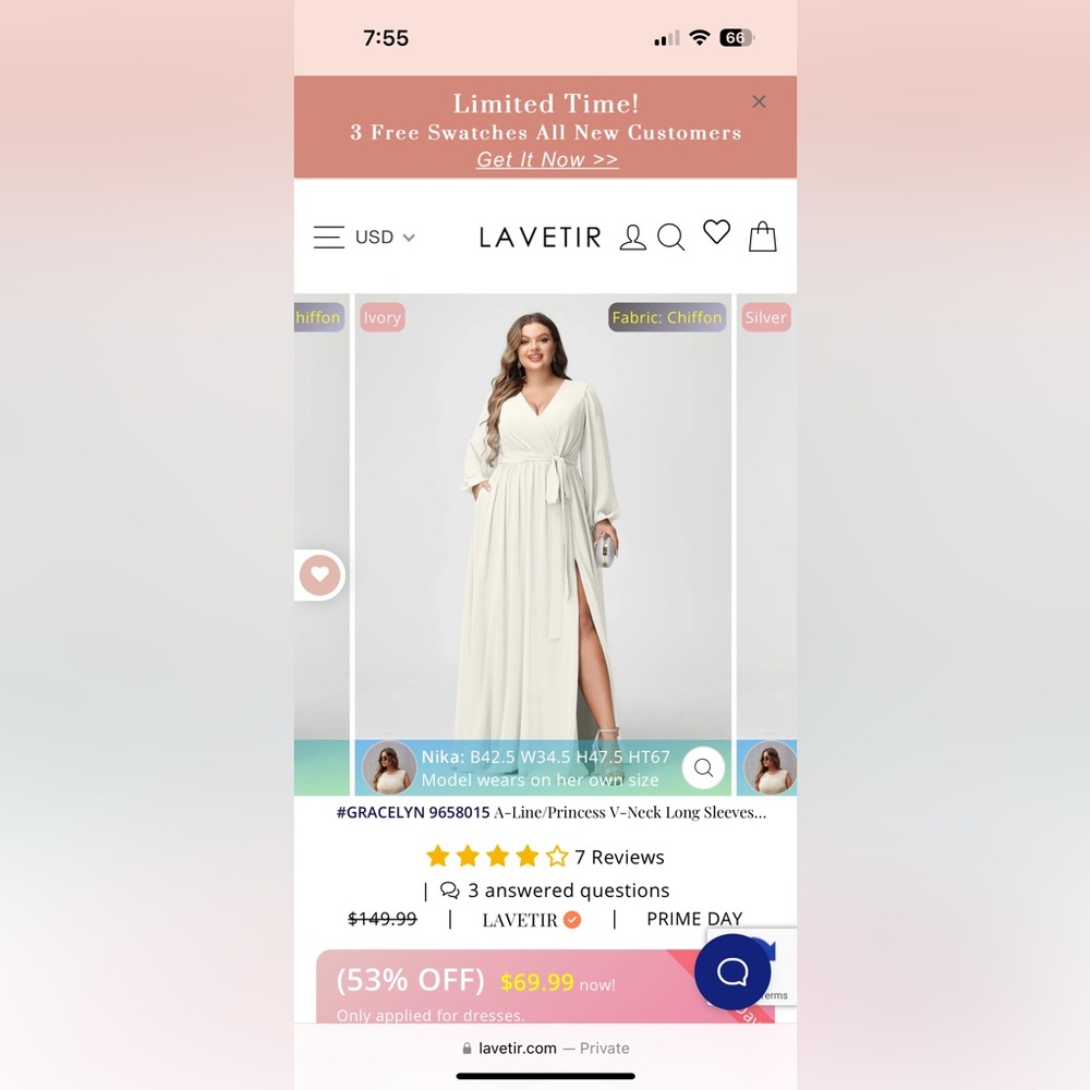 Lavetir ivory dress - new in package
